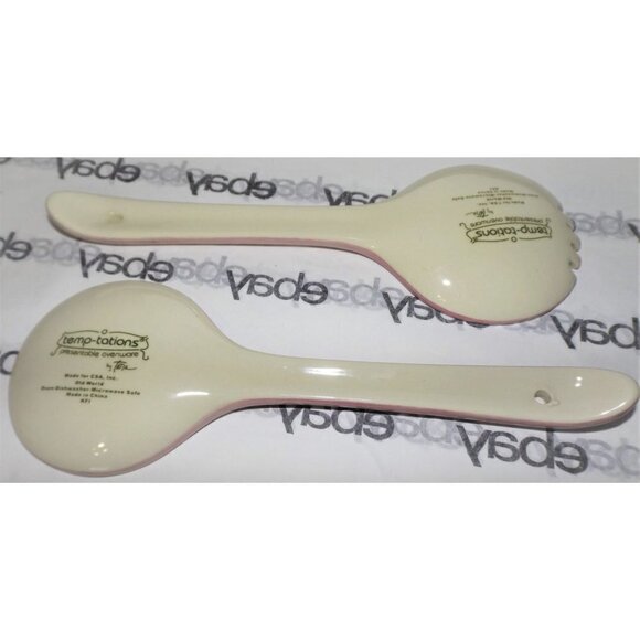 Temptations by Tara Set of Salad Servers in Old World pattern, Lilac color - Picture 2 of 3